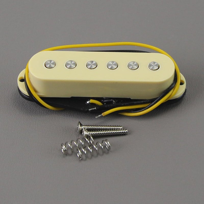 FLEOR Single Coil Pickup Ceramic Cream Middle Pickup Fit ST Style Electric Guitar - Image 1